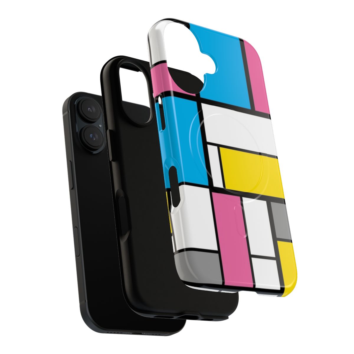 Multicolored abstract art graphic design on a tough phone case - Layers