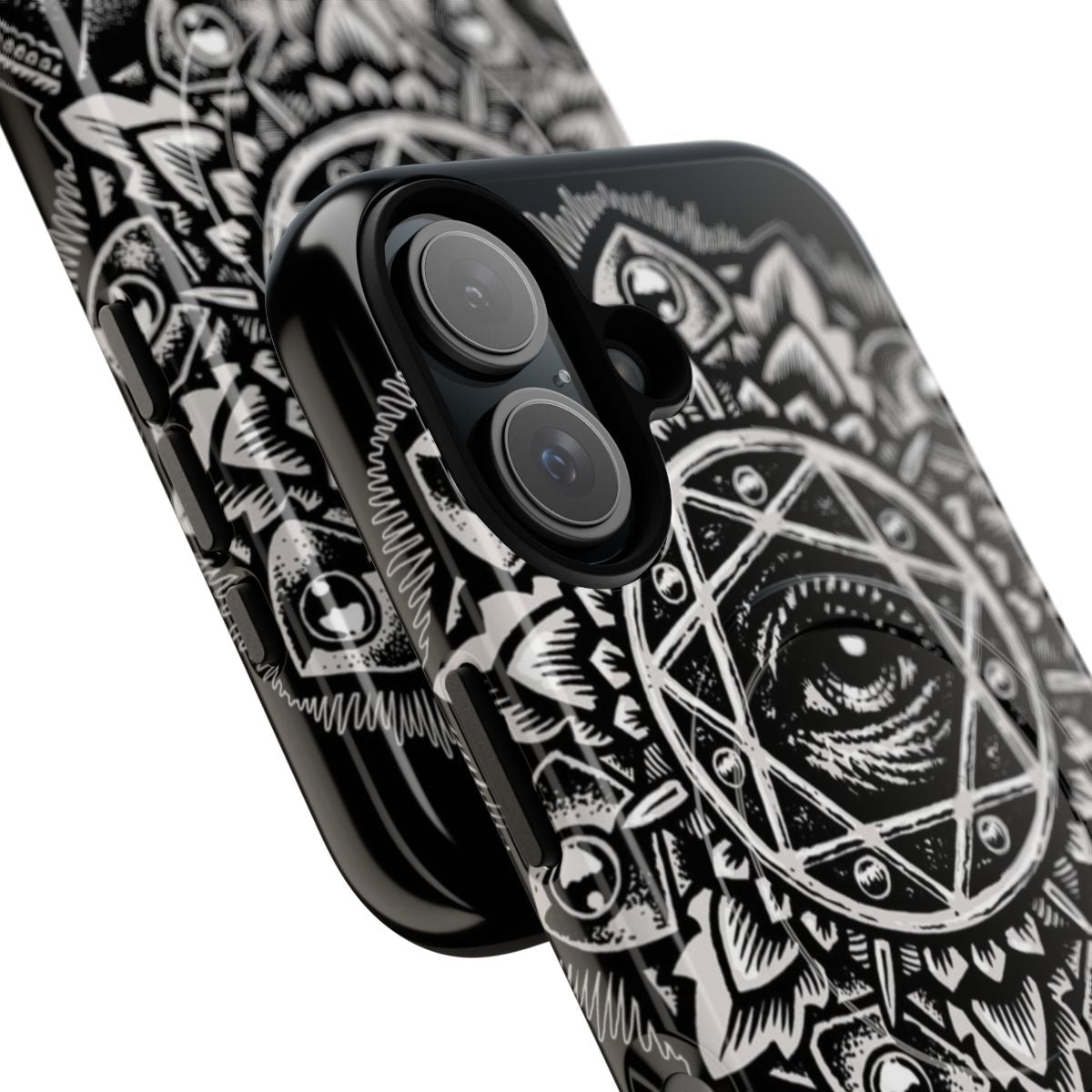 Vibrant mandala pattern phone case with sacred geometry design - Detail