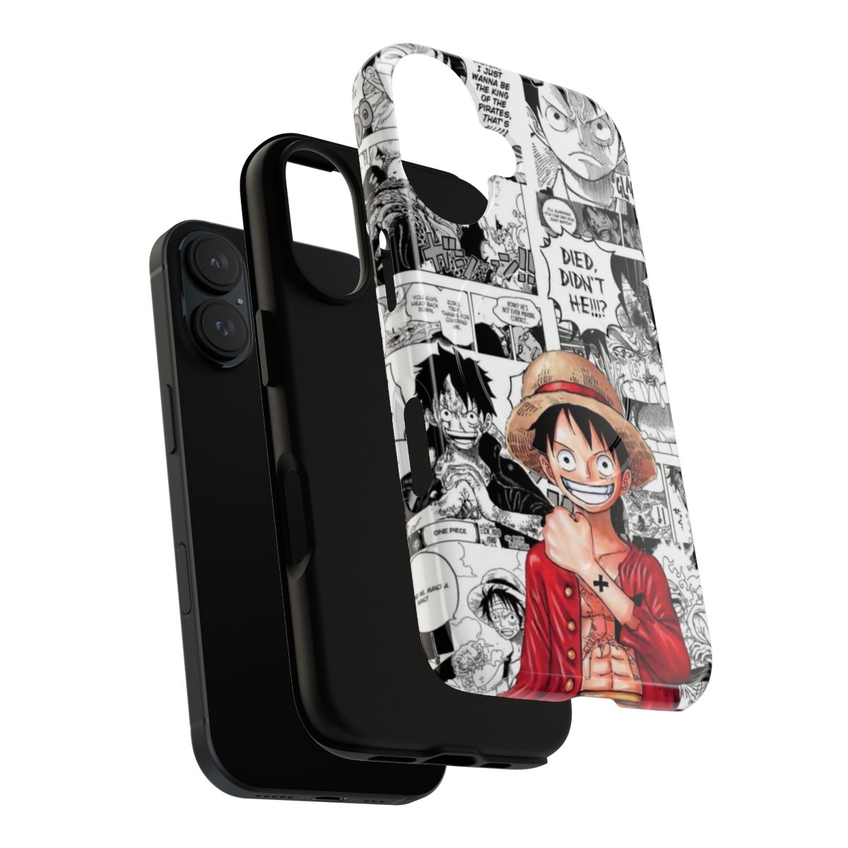 Magnetic tough phone case featuring Monkey D Luffy and the Strawhat pirates from the anime and manga series One Piece - Layers