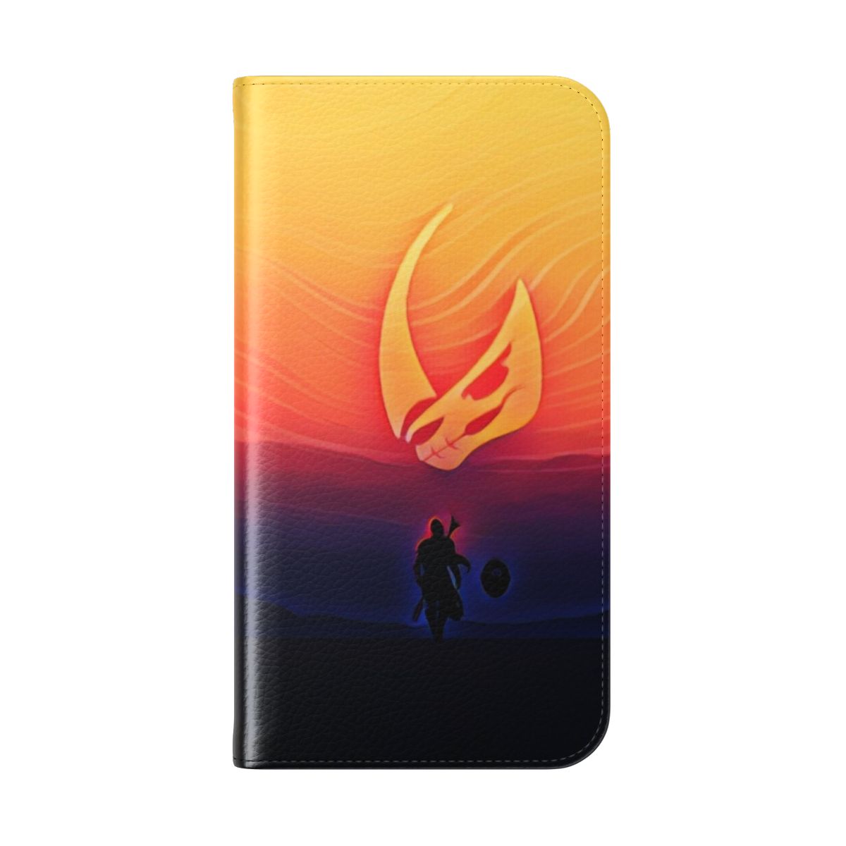 Beskar Steel Themed Mandalorian Flip Cover Phone Case - Folded Back