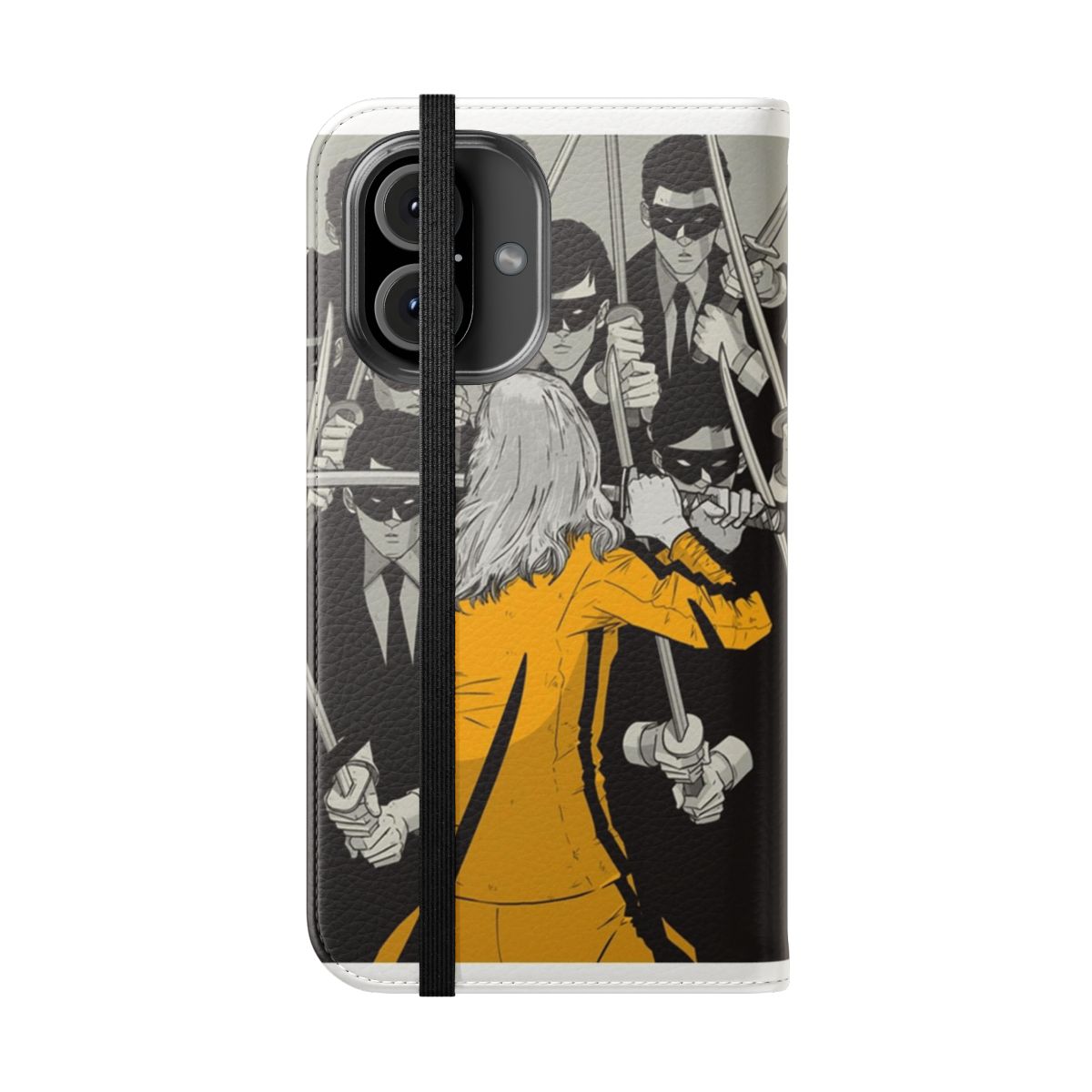 Flip phone case with vibrant Kill Bill inspired artwork - Folded Front