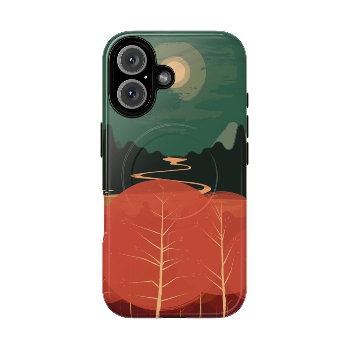 Psychedelic mountain-themed magnetic tough phone case