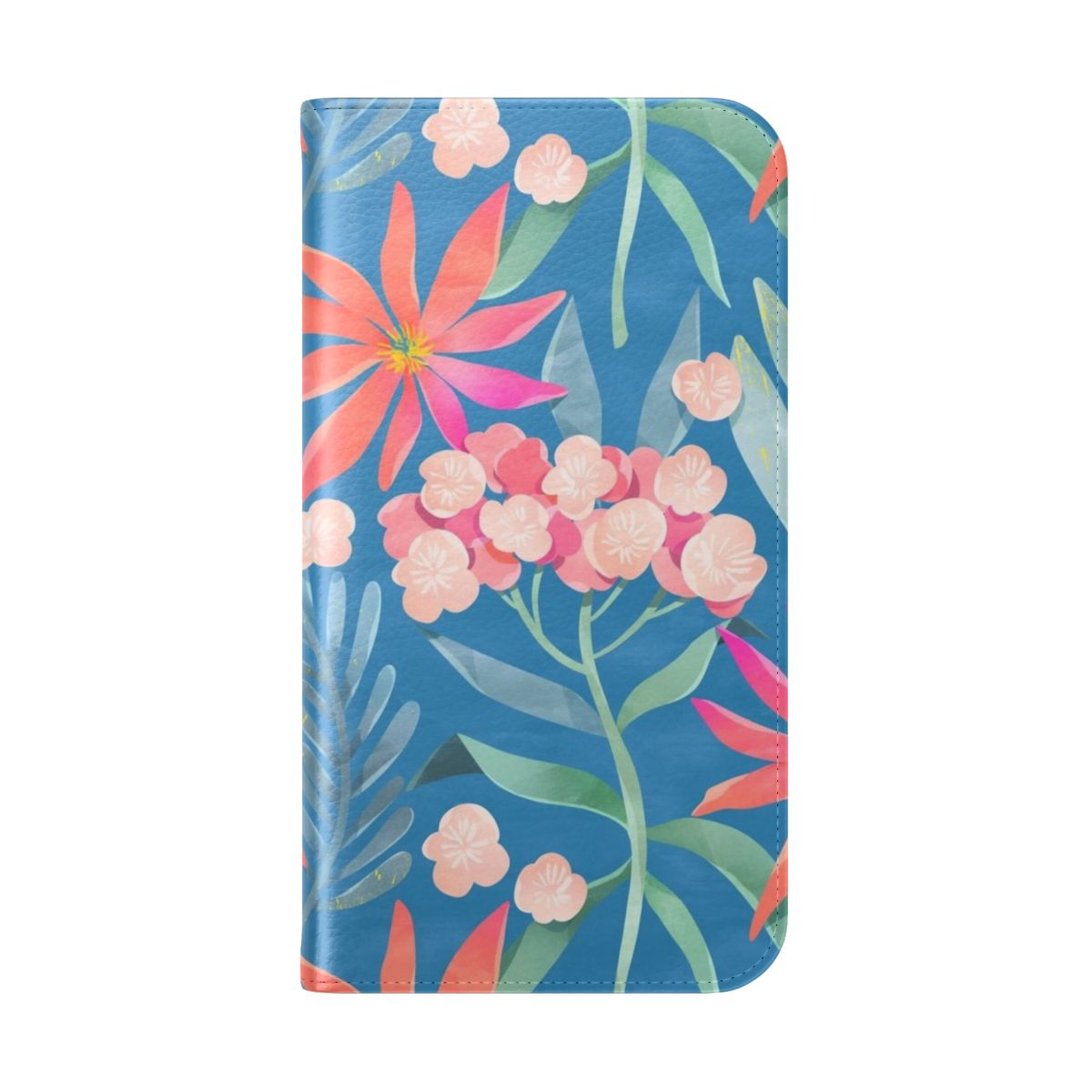 Elegant floral botanical hydrangea pattern on a phone case. - Folded Back