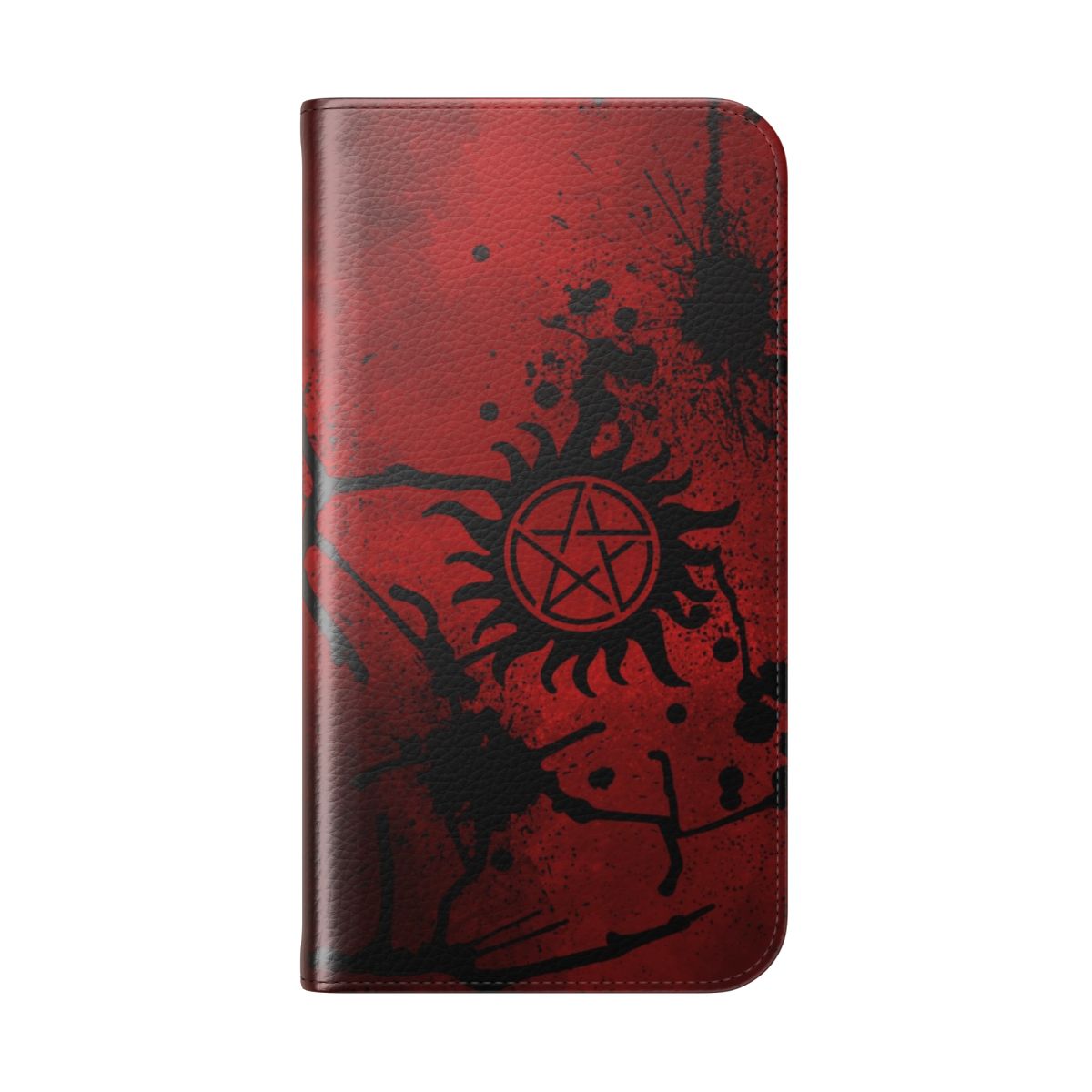 Winchester Brothers Supernatural Flip Phone Case with Impala Car Design - Folded Back