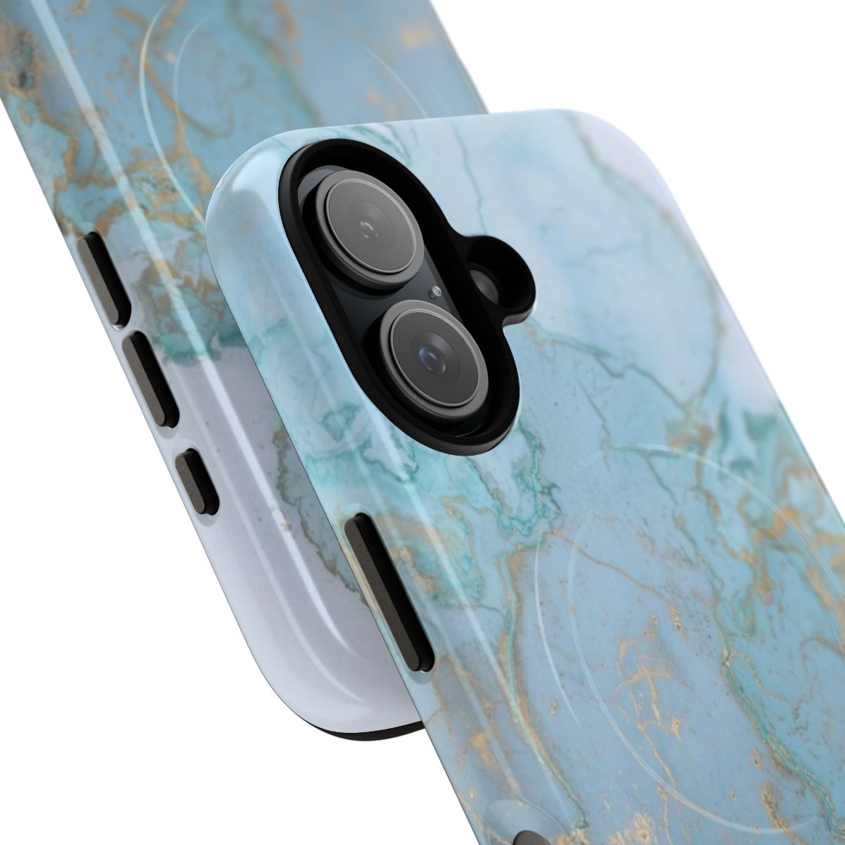 Sleek and durable marble-patterned magnetic protective phone cases - Detail