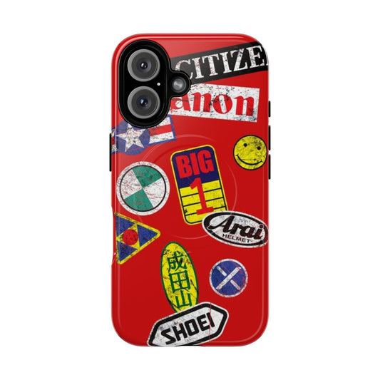 Akira-inspired tough magnetic phone case with Kaneda and Tetsuo graphics