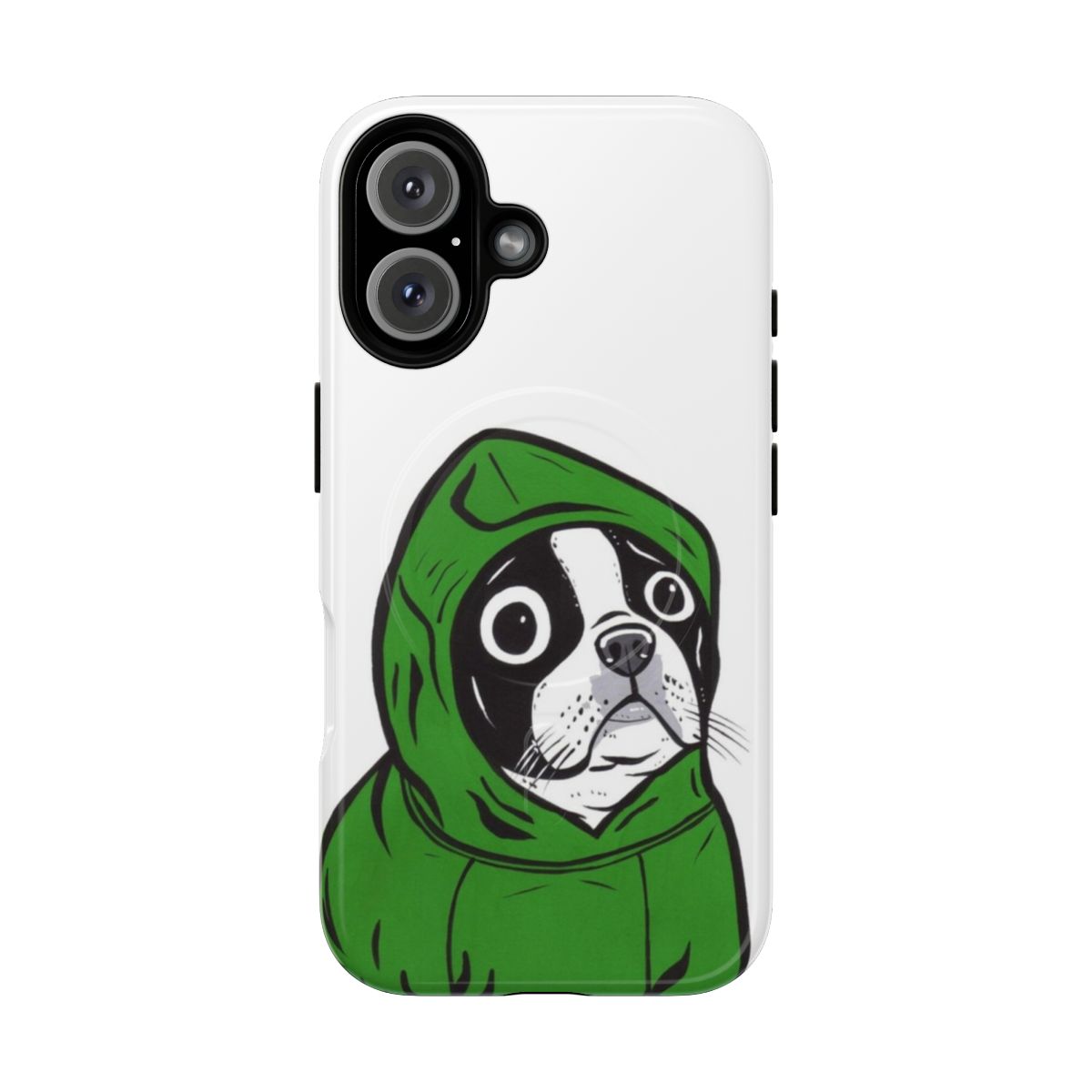 Colorful boston terrier design on a magnetic phone case