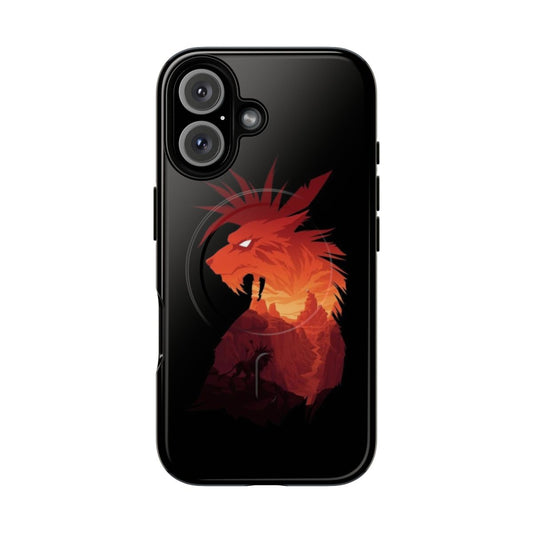 Rugged phone case with magnetic closure, inspired by the iconic Final Fantasy character Red XIII