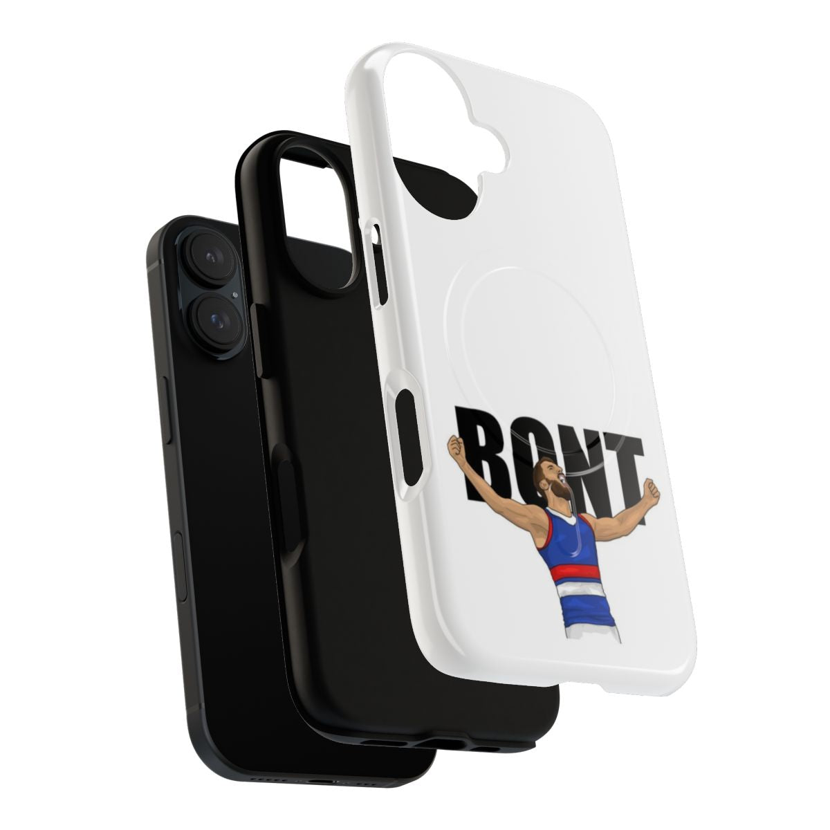 Western Bulldogs-themed magnetic and tough phone case featuring Marcus Bontempelli - Layers