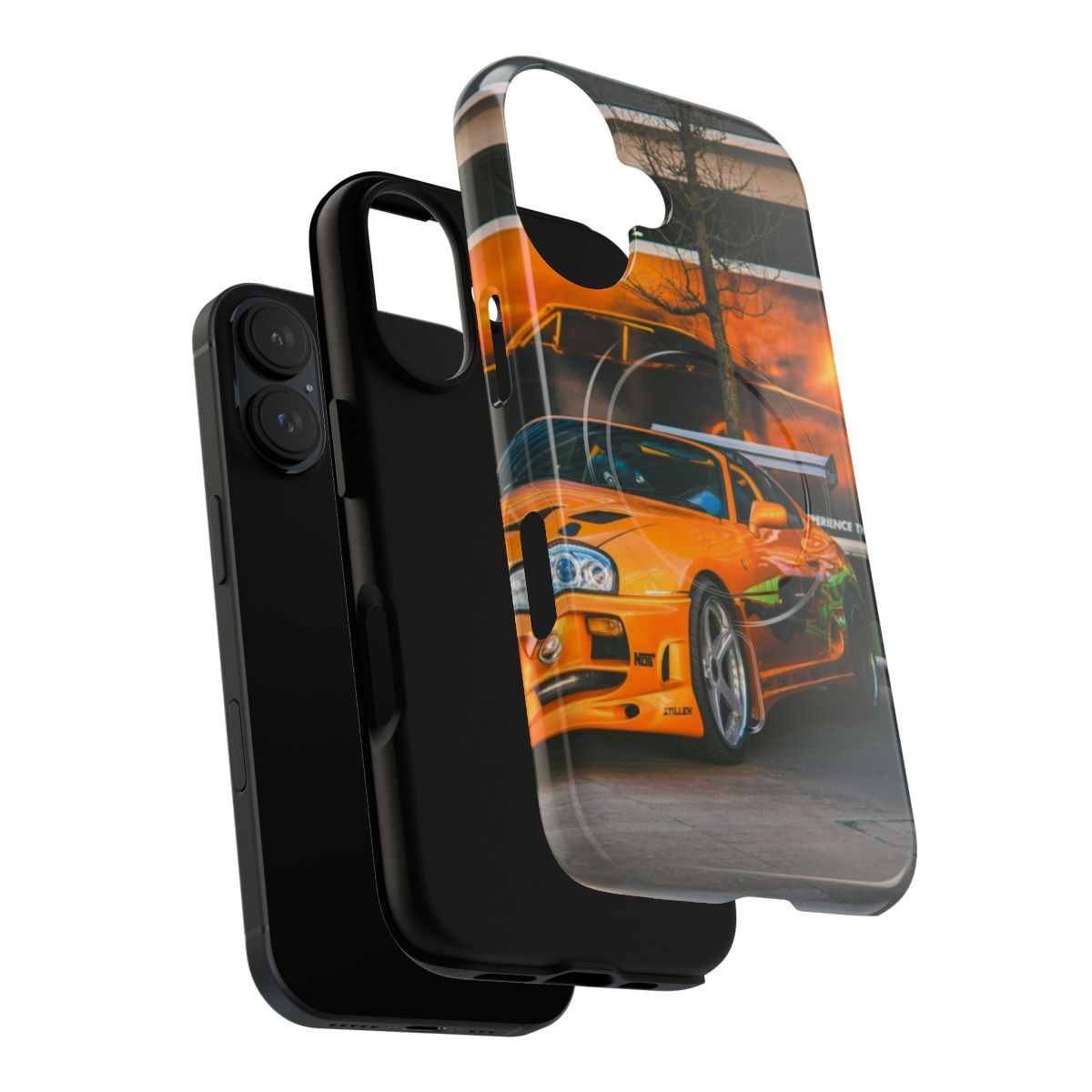 Durable Toyota Supra-inspired phone case featuring a sleek, tough design for car enthusiasts - Layers