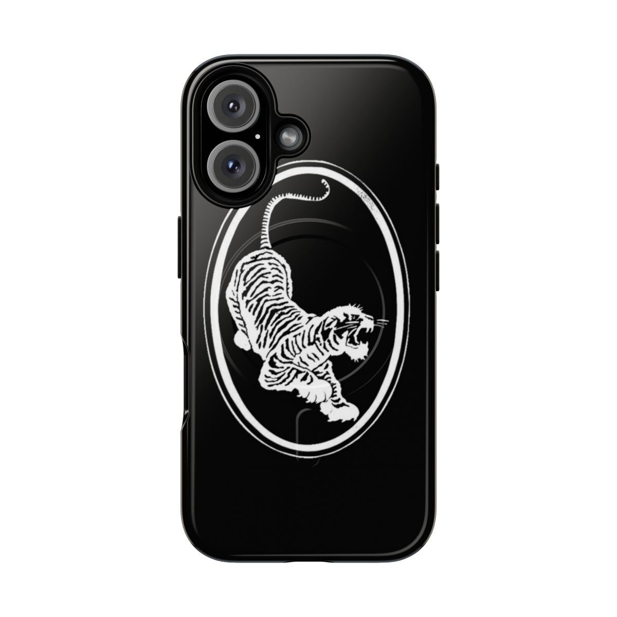 Tiger inlay art design on a magnetic and tough phone case