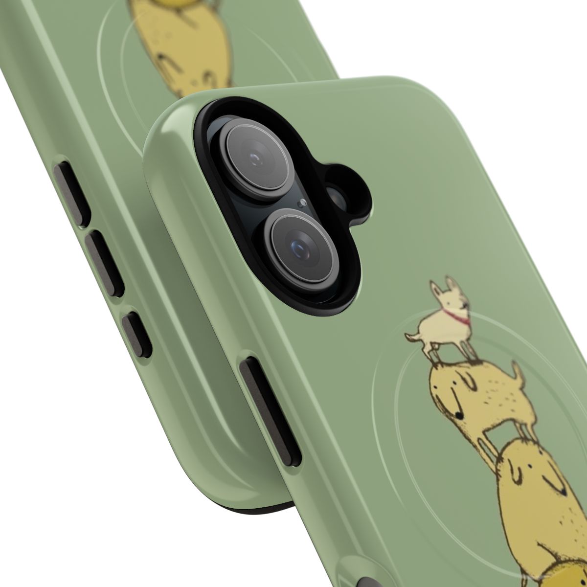 Image of a magnetic phone case featuring a cute puppy design. - Detail