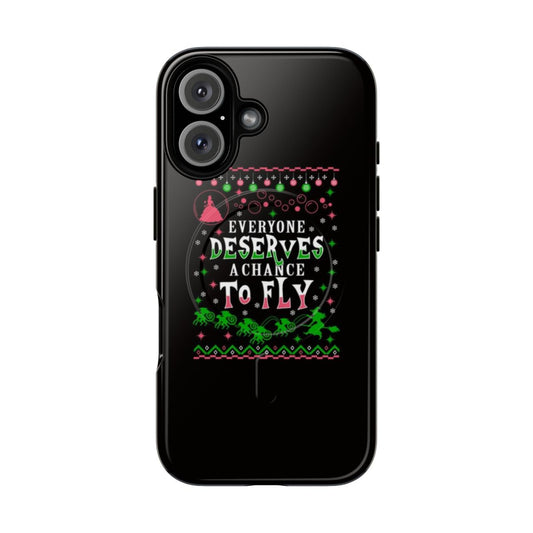 Theatrical phone case featuring a magnetic closure and sturdy design for Broadway and musical enthusiasts.