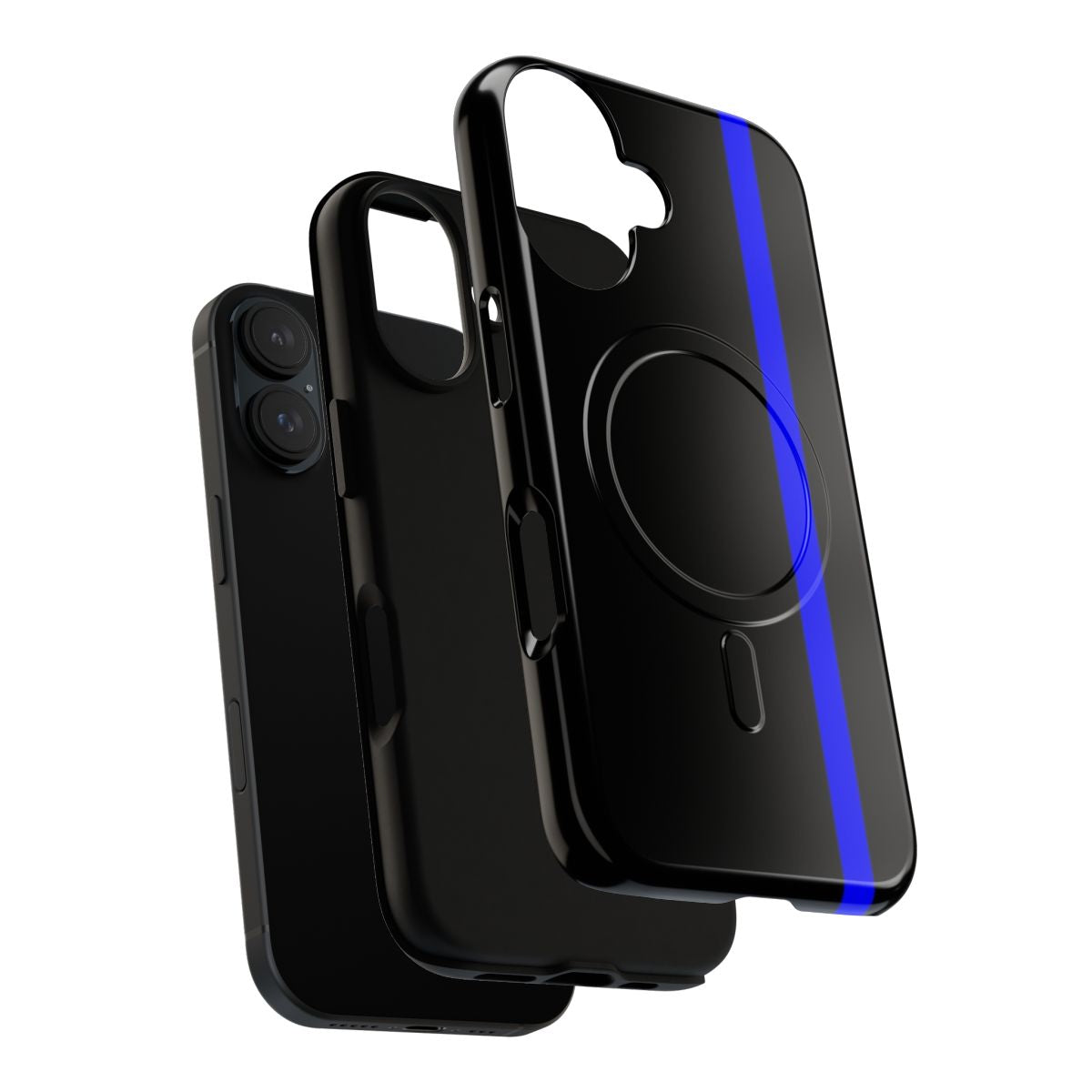 Thin blue line themed magnetic tough phone cases - Layers