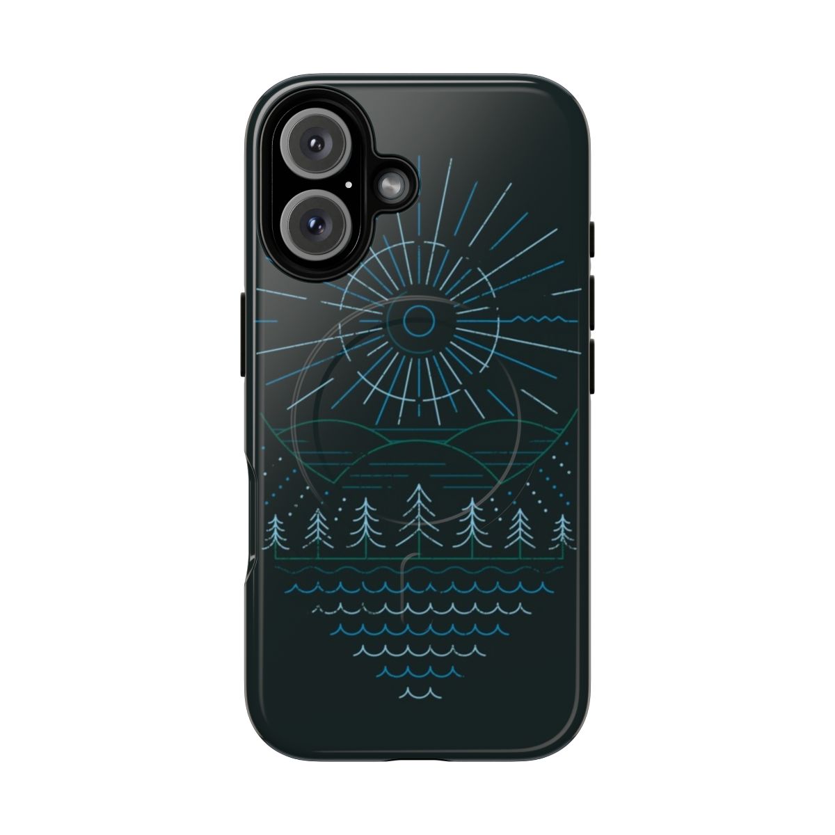 Elegant winter moon phone case with nature-inspired design