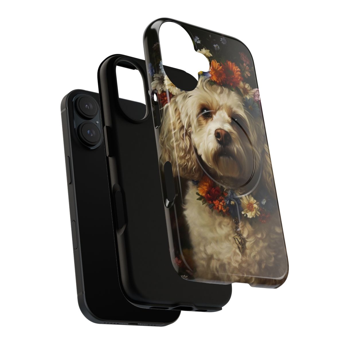 Cockapoo dog portrait on a durable magnetic phone case - Layers