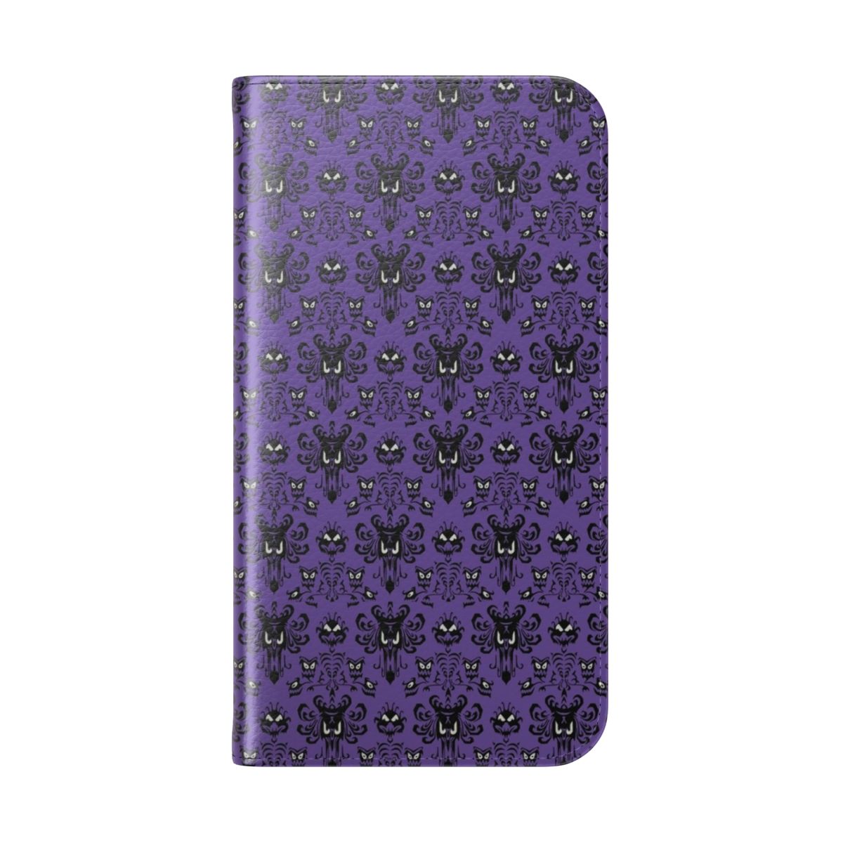 Haunted Mansion inspired purple and dark damask pattern phone case - Folded Back