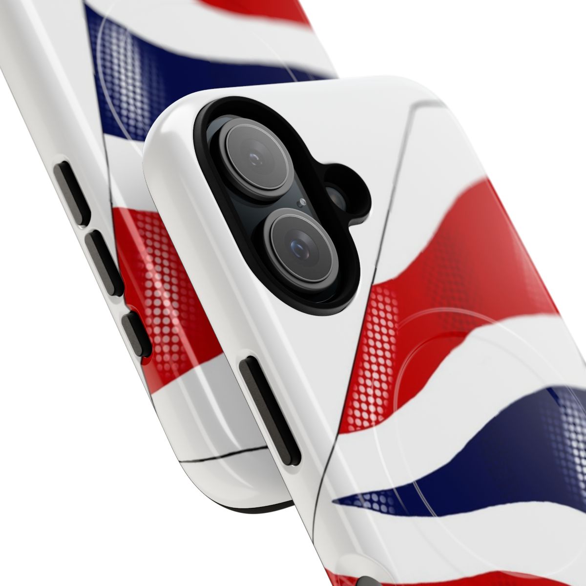 Stylish phone case featuring a British aircraft design with a union flag livery - Detail