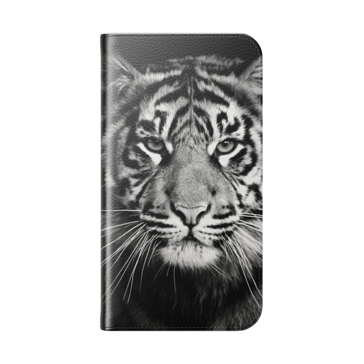 Tiger-patterned flip phone case cover - Folded Back