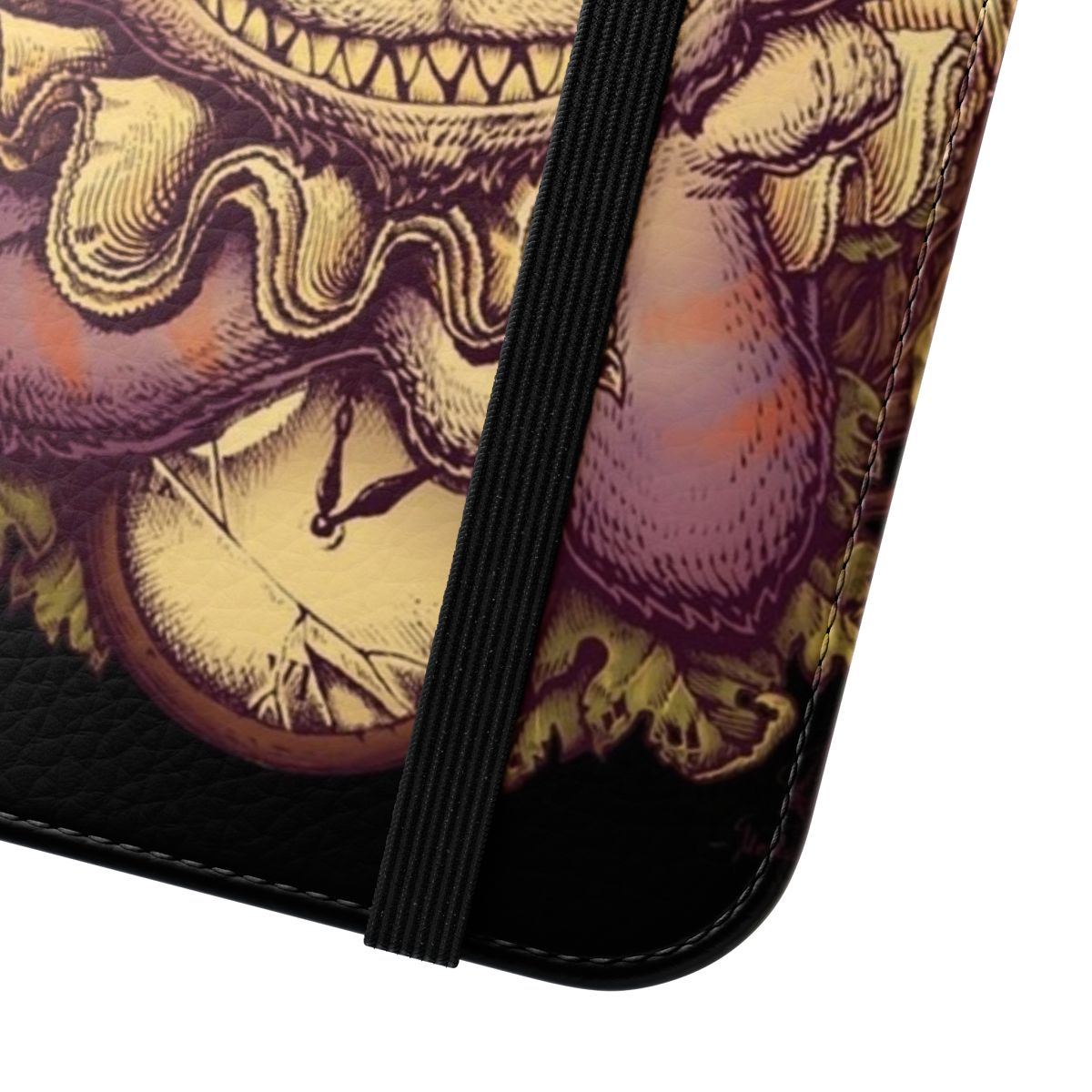 Artistic Cheshire Cat flip cover phone case - Close Up