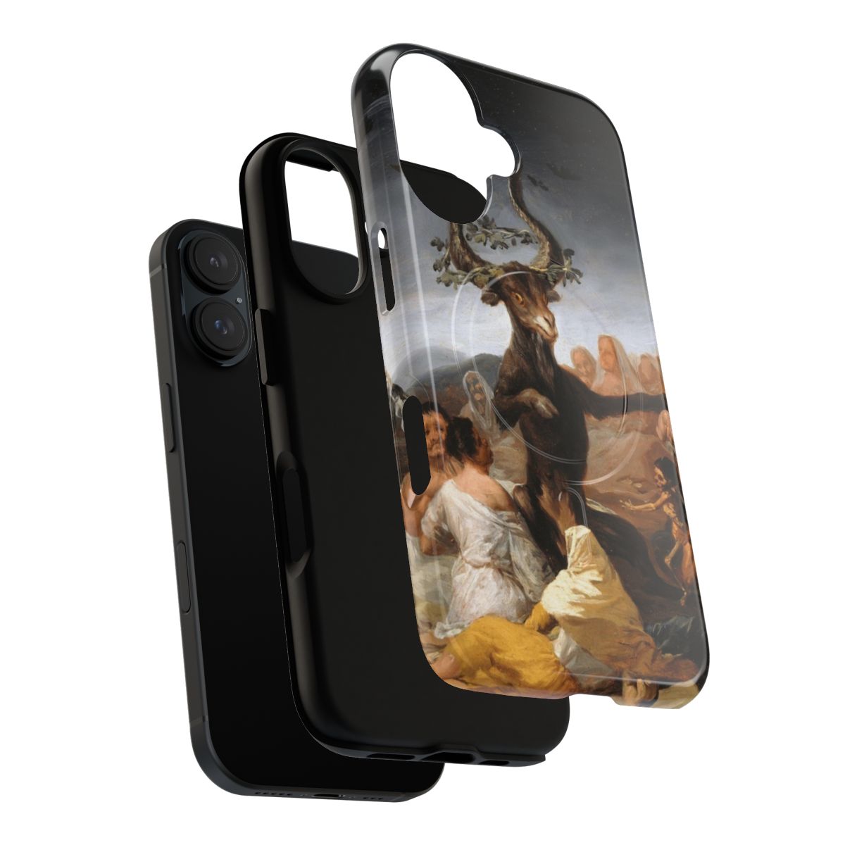 Magnetic phone case featuring Francisco Goya's 'Witches Sabbath' painting - Layers