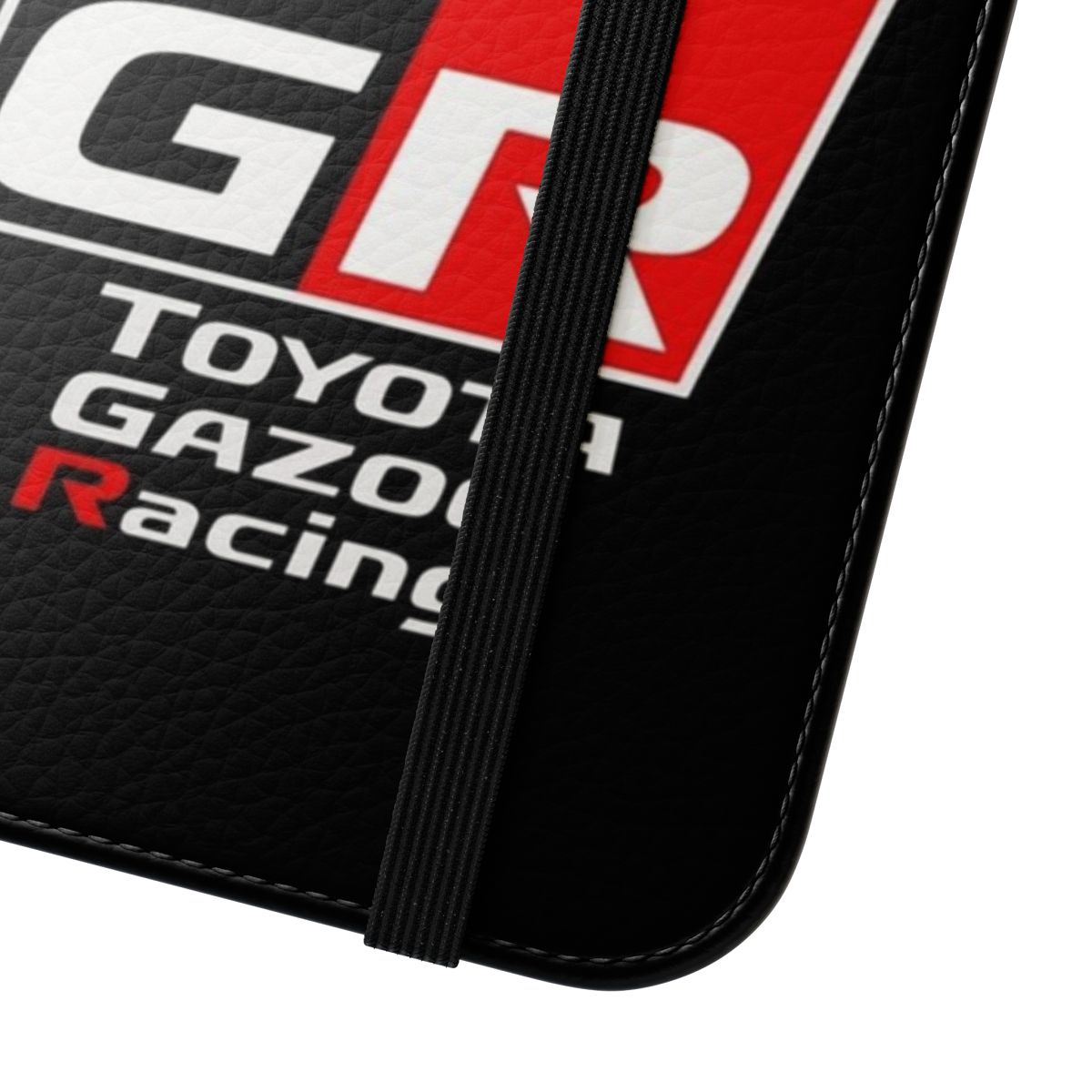 Toyota GR inspired phone case with a sleek, protective flip cover design. - Close Up