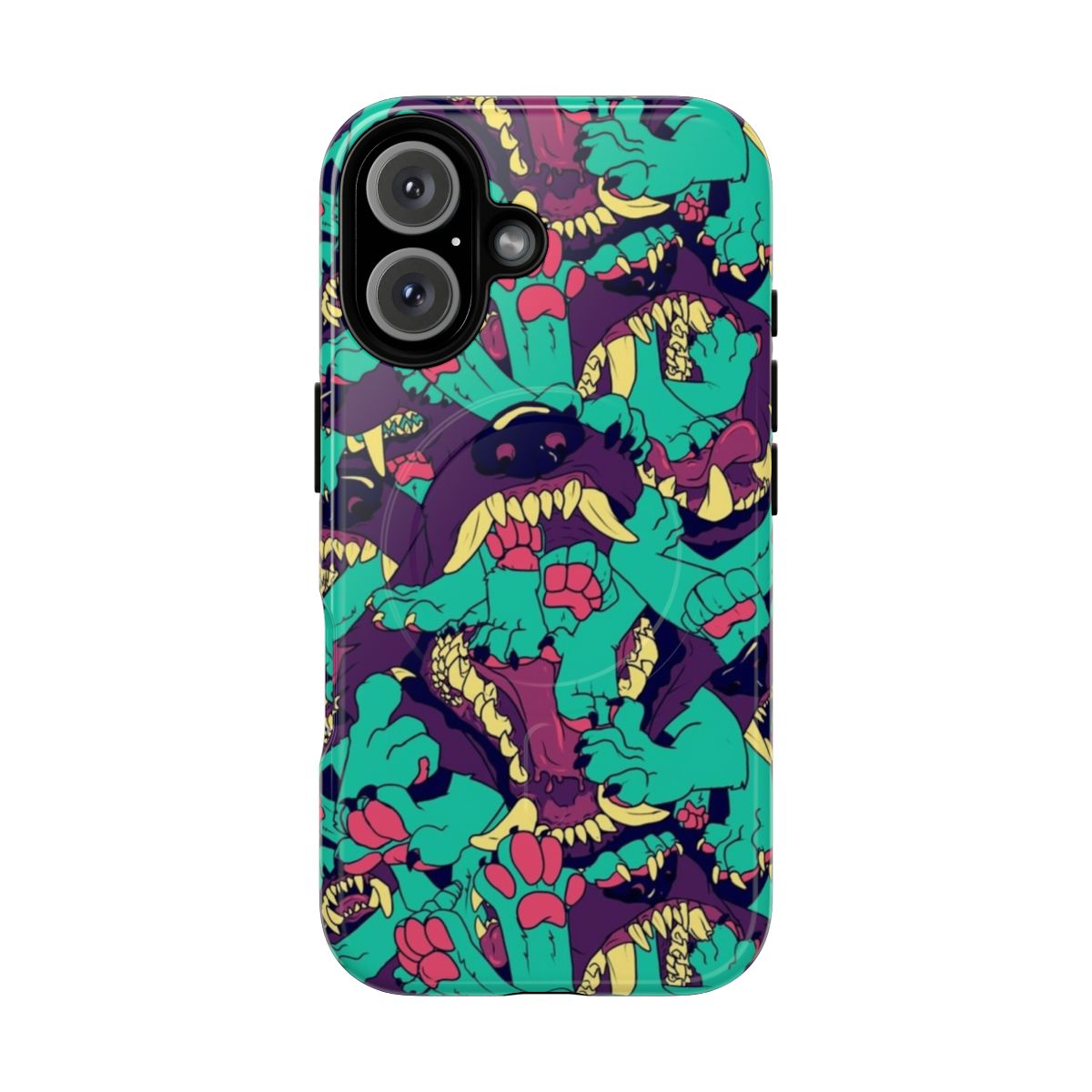 A furry, paws in maws pattern phone case with magnetic and tough protection.