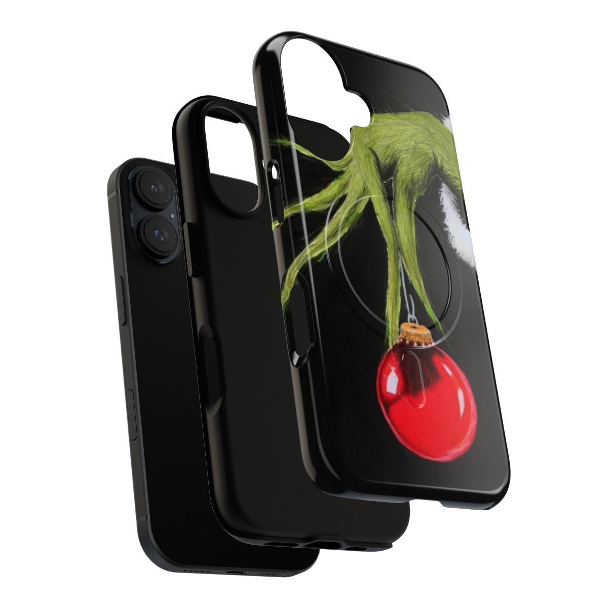 Magnetic Tough Christmas Phone Case with Grinch and Cartoon Designs - Layers