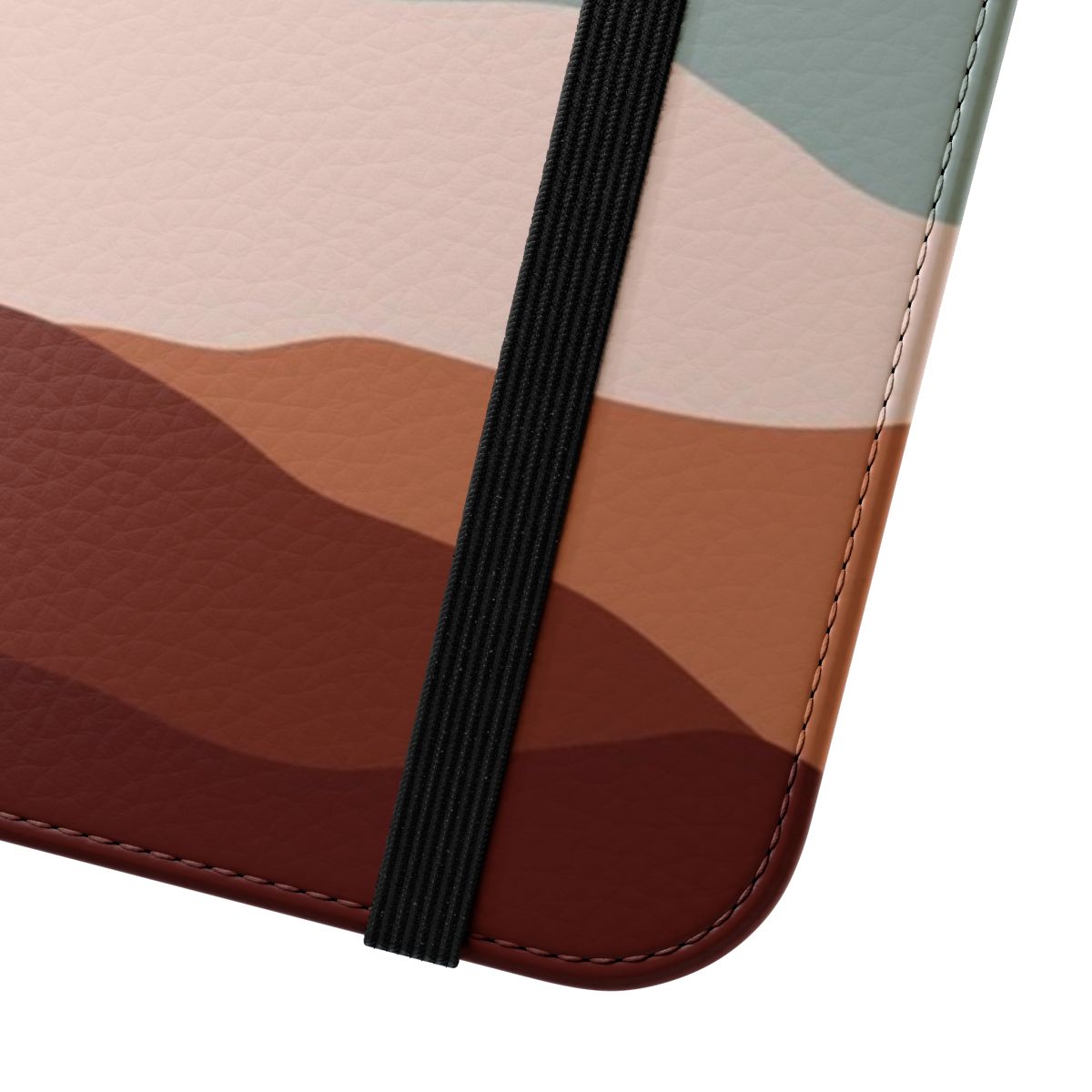 Artistic cat landscape phone case with mountains and soothing colors - Close Up