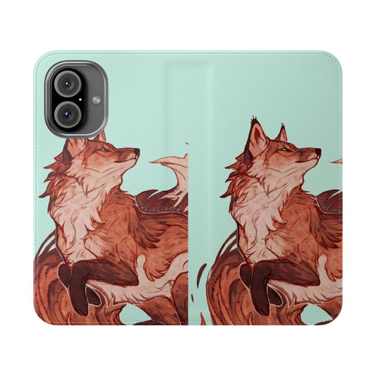 Artistic illustration of a red fox on a phone case