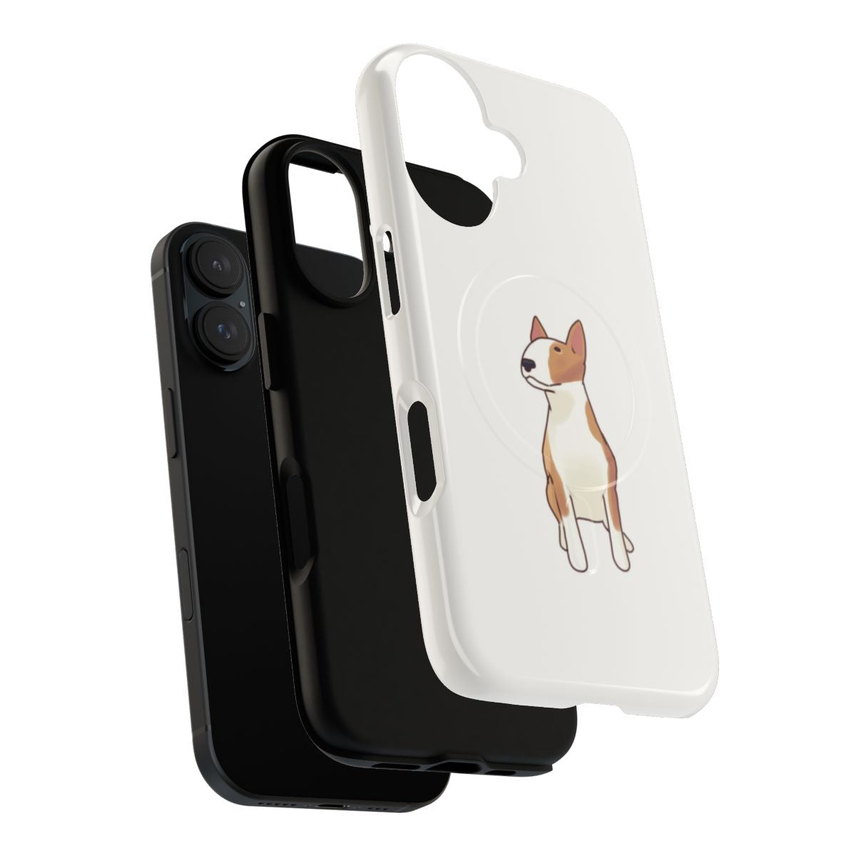 Cute bullterrier illustration on a durable, magnetic phone case - Layers