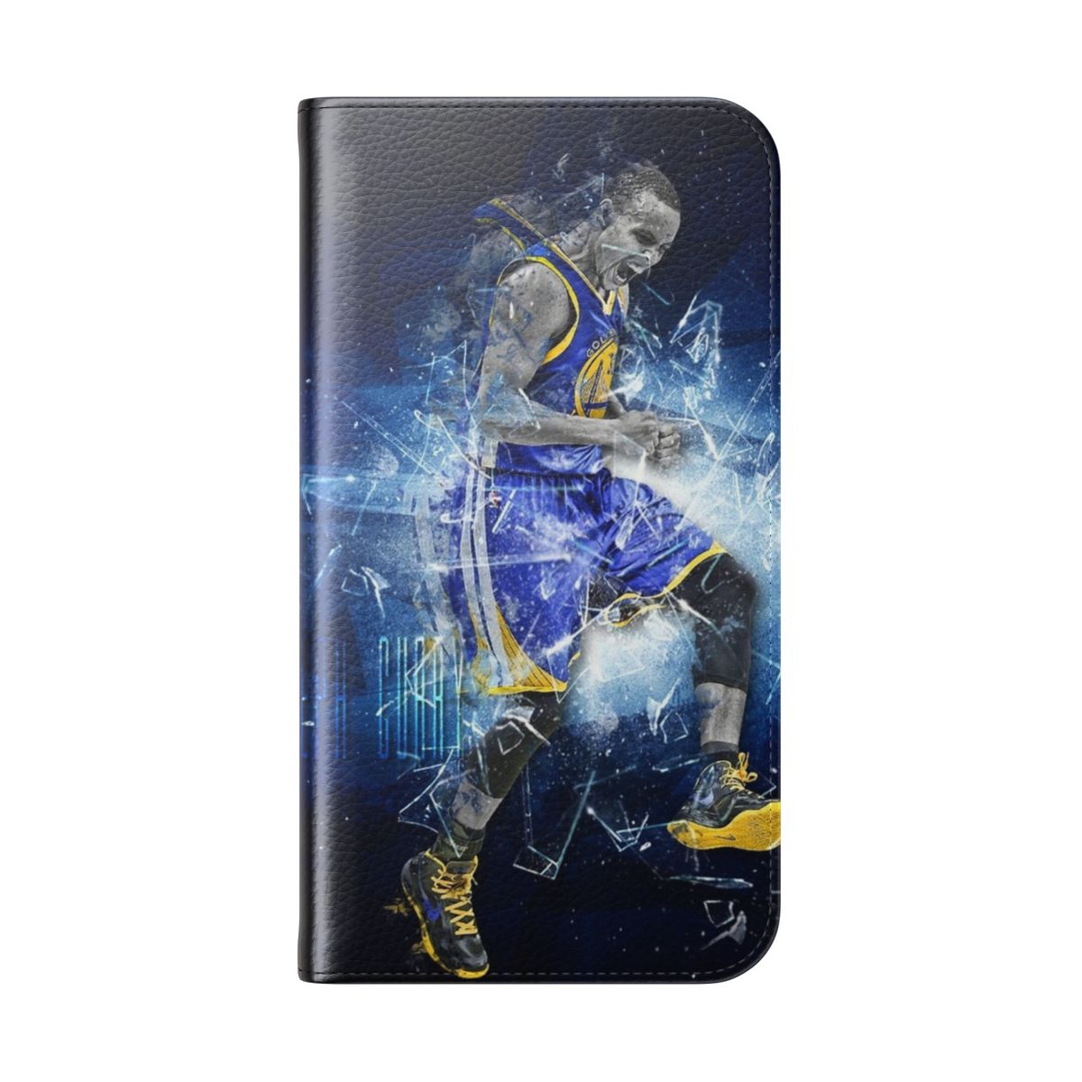 Sports-Inspired Flip Cover Phone Case with Steph Curry Design - Folded Back