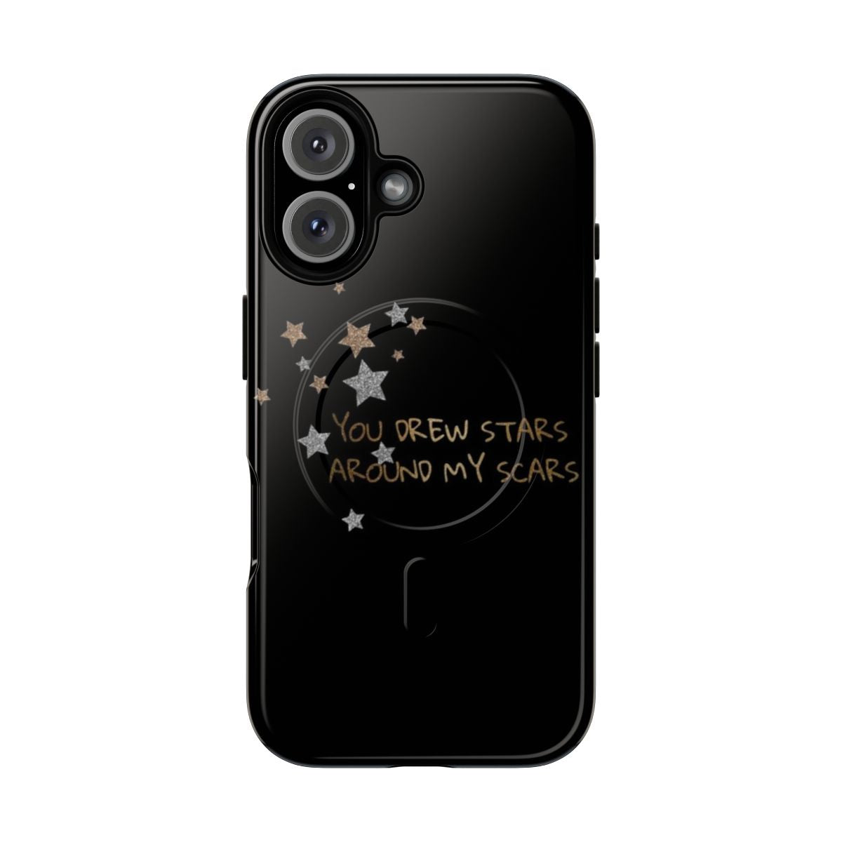 Magnetic protective phone case with floral and Taylor Swift folklore design