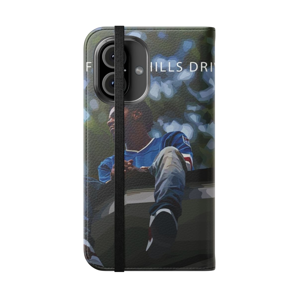 Colorful artistic illustration of J Cole on a phone case - Folded Front