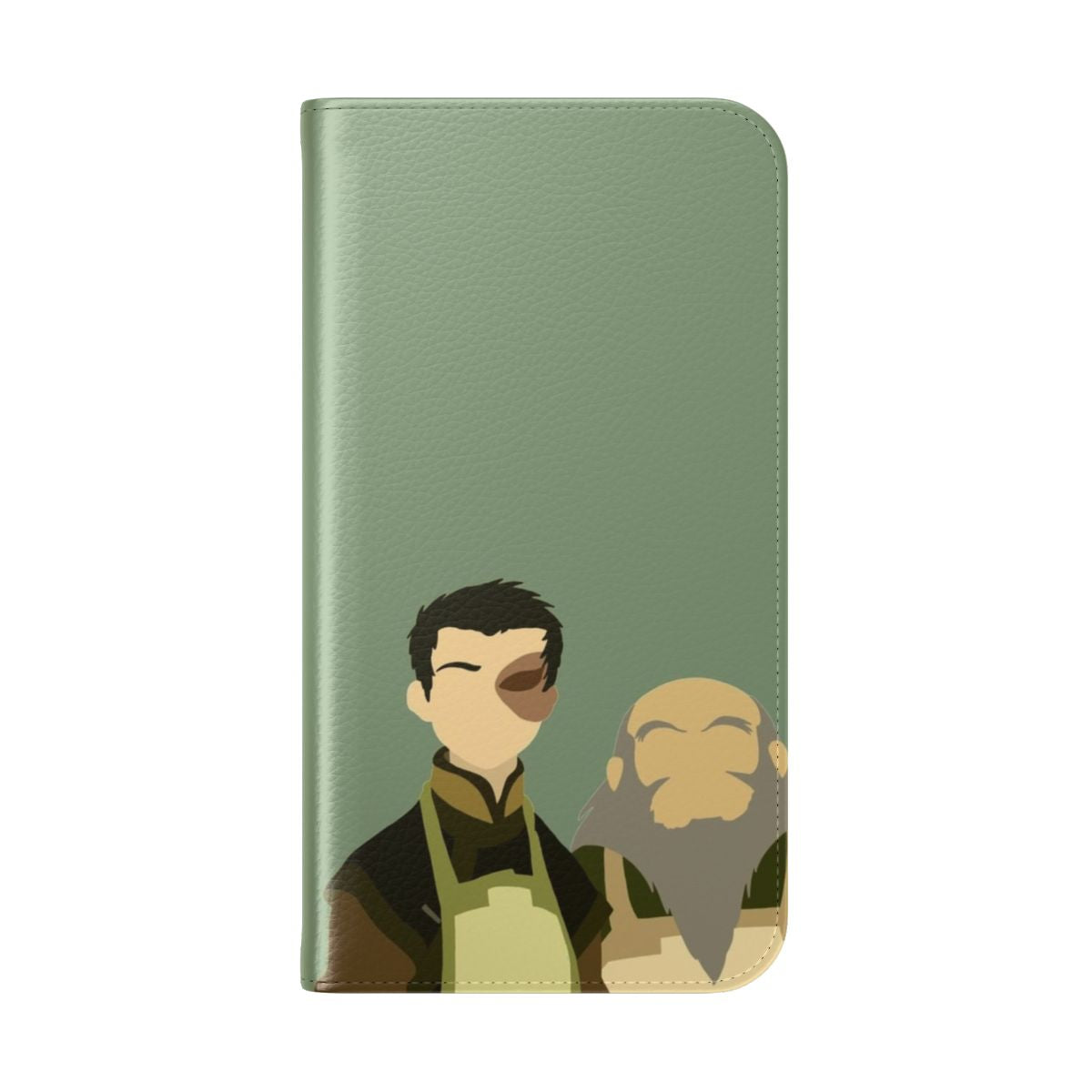 Avatar the Last Airbender inspired flip cover phone case featuring Prince Zuko and Uncle Iroh - Folded Back