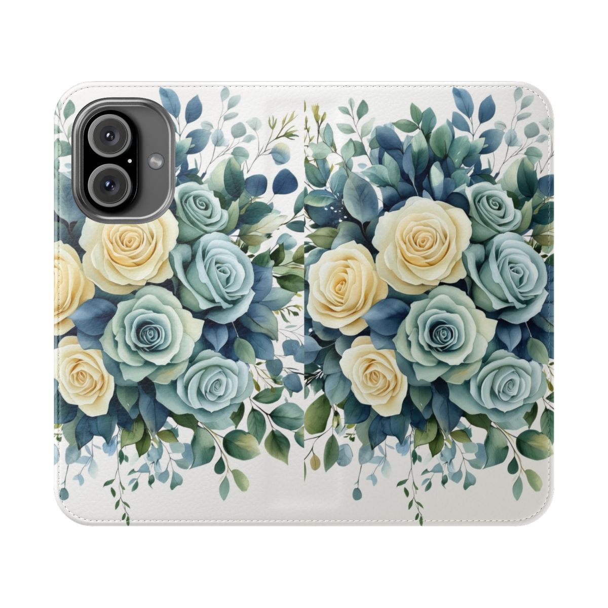 Vibrant watercolor illustration of a floral bouquet on a phone case