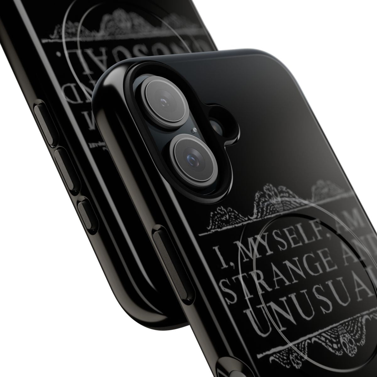 Magnetic tough phone case featuring a quote from the movie Beetlejuice with Lydia Deetz's character. - Detail