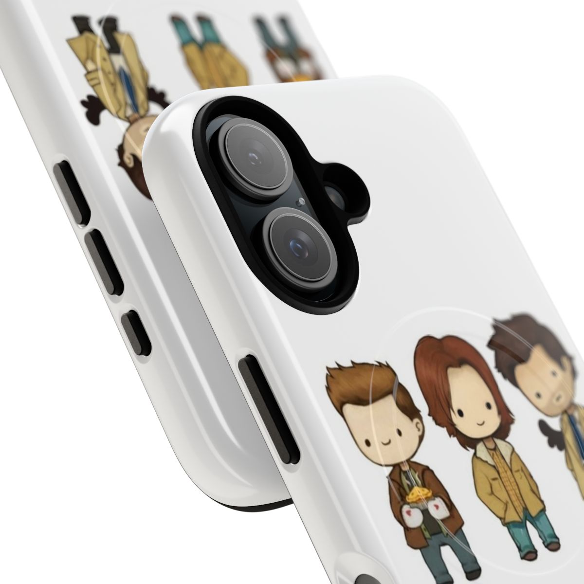 Supernatural-themed magnetic tough phone case with Dean and Sam Winchester designs - Detail