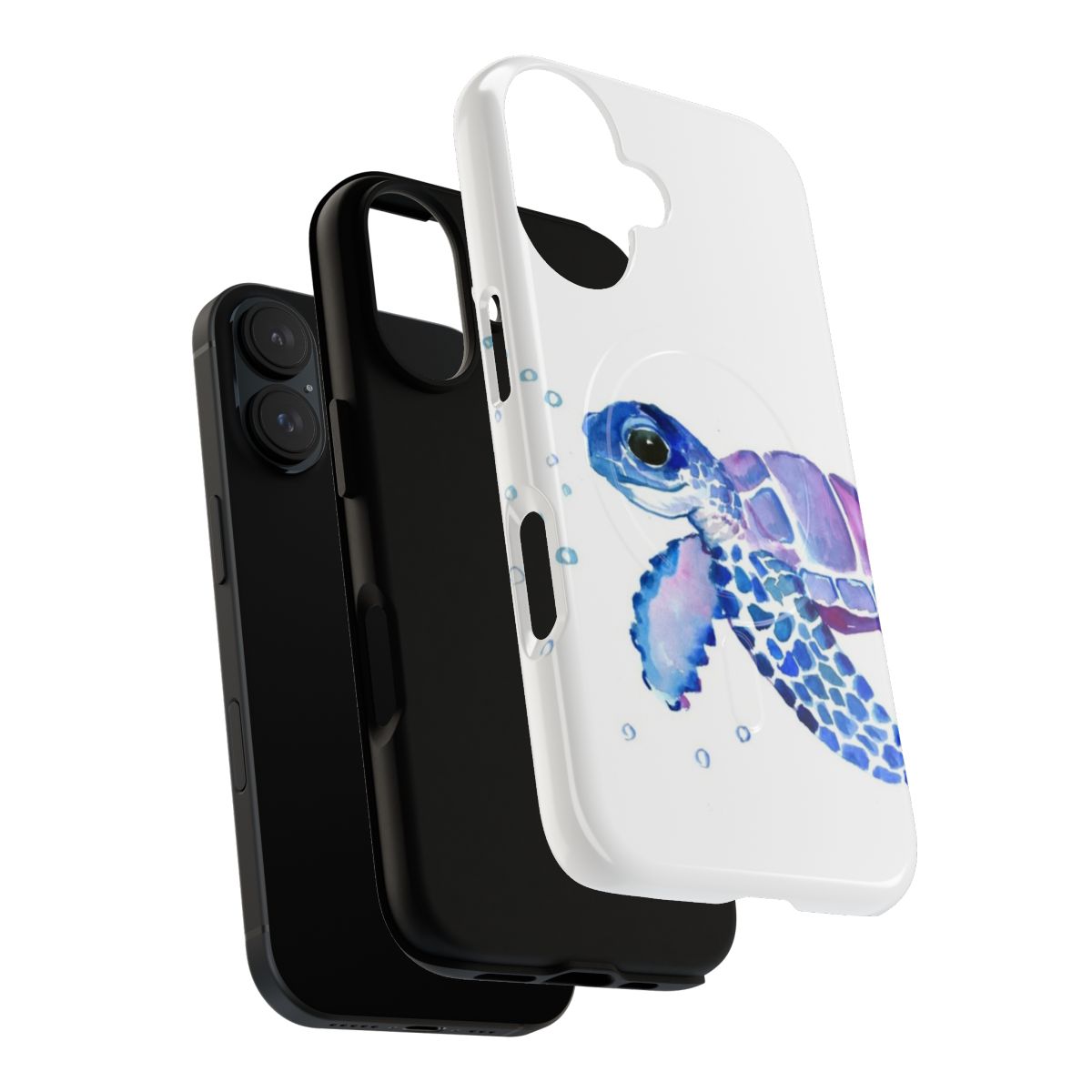 Magnetic Tough Sea Turtle Phone Case for Kids - Layers