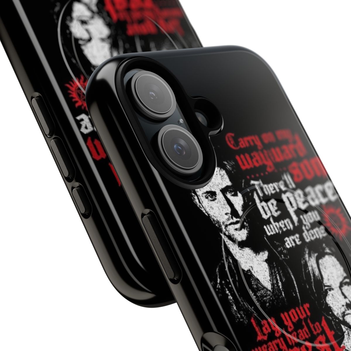 Supernatural-inspired magnetic phone case featuring the Winchester brothers - Detail