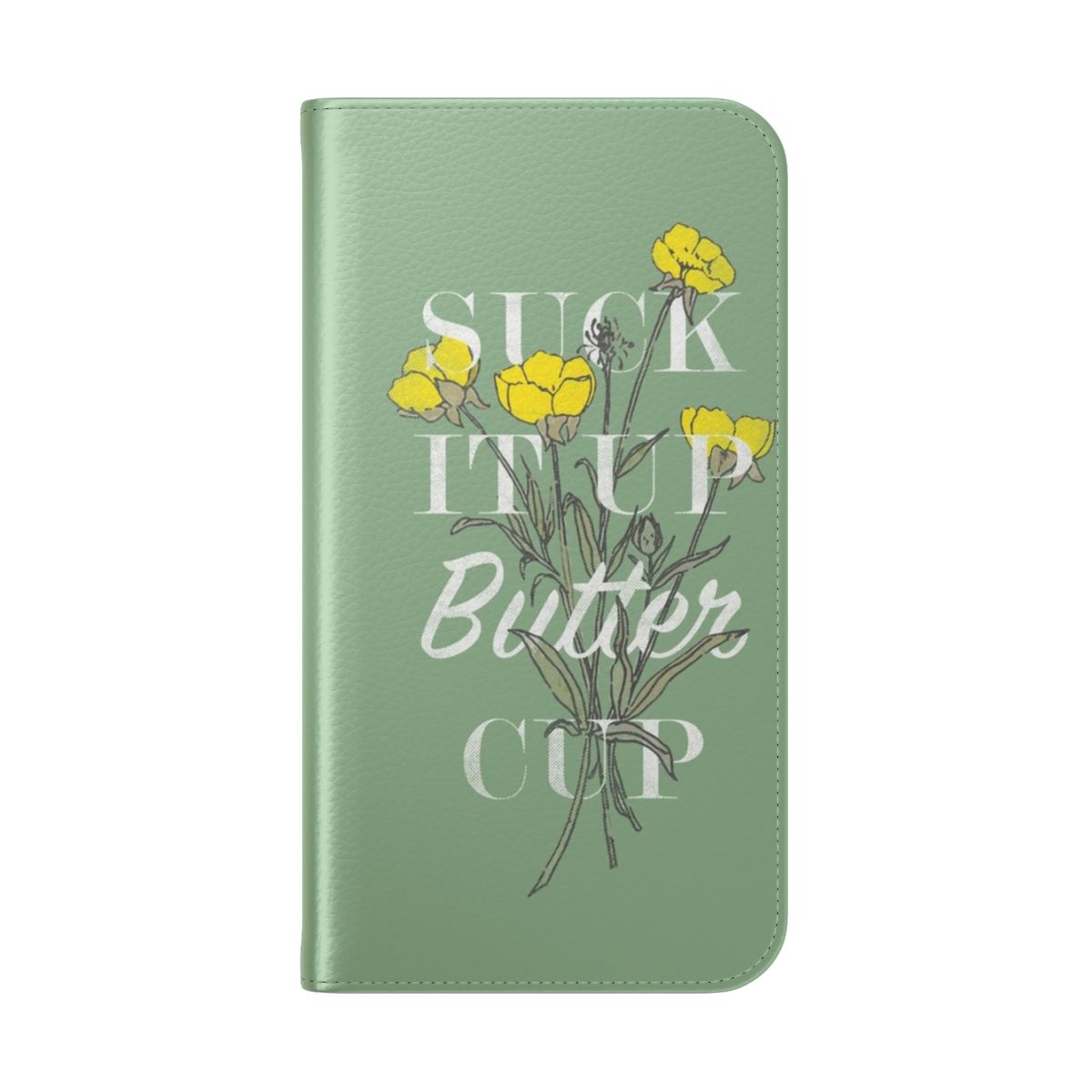 Mint green phone case with a vintage floral design, perfect for showcasing Southern charm. - Folded Back