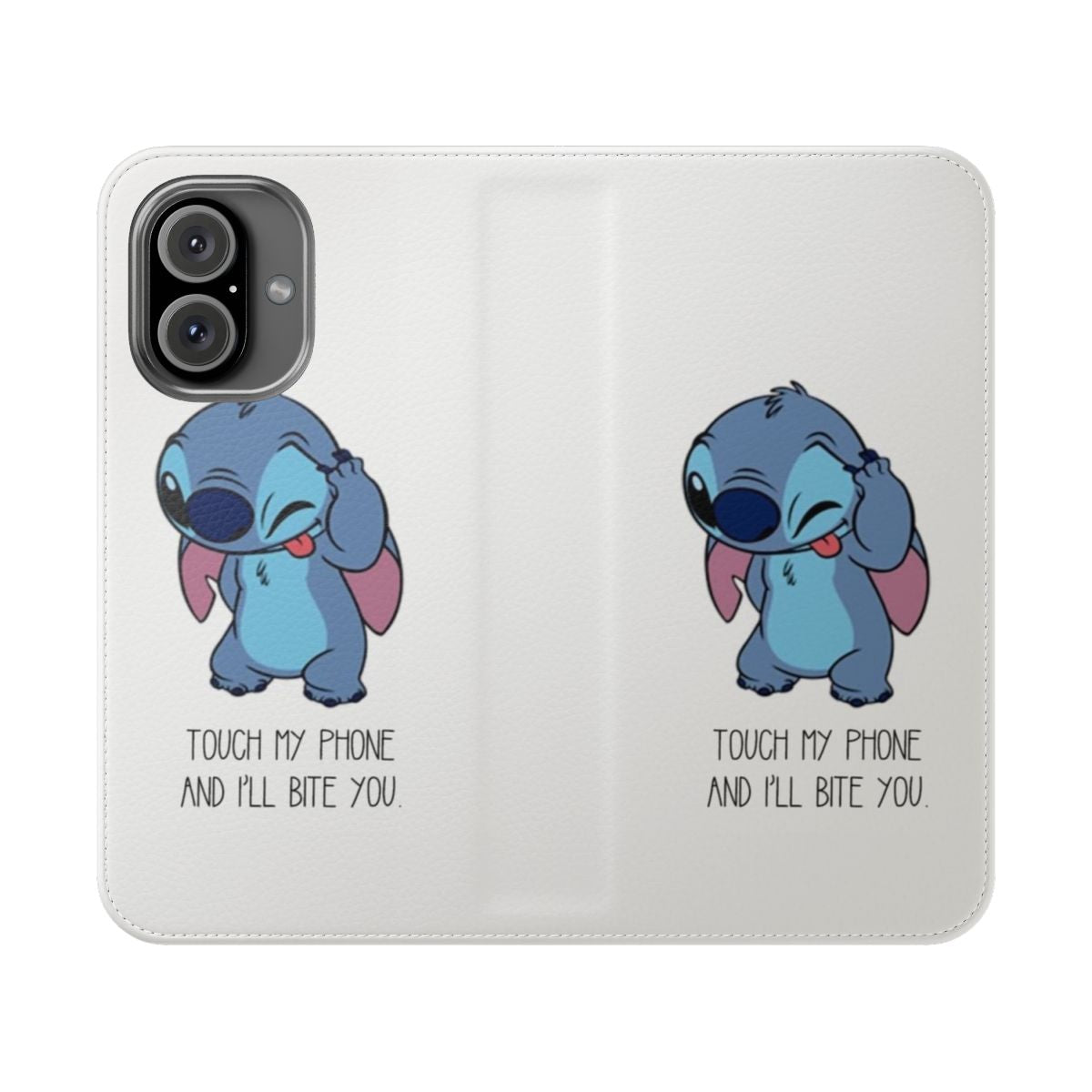 Lilo & Stitch inspired flip phone case with a fun stitch design