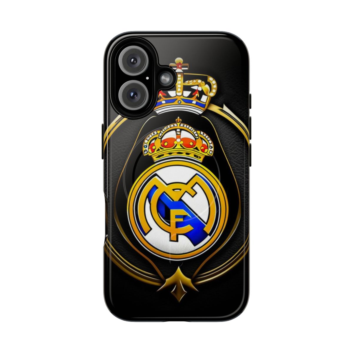 Sleek and durable phone case featuring the Real Madrid logo and colors