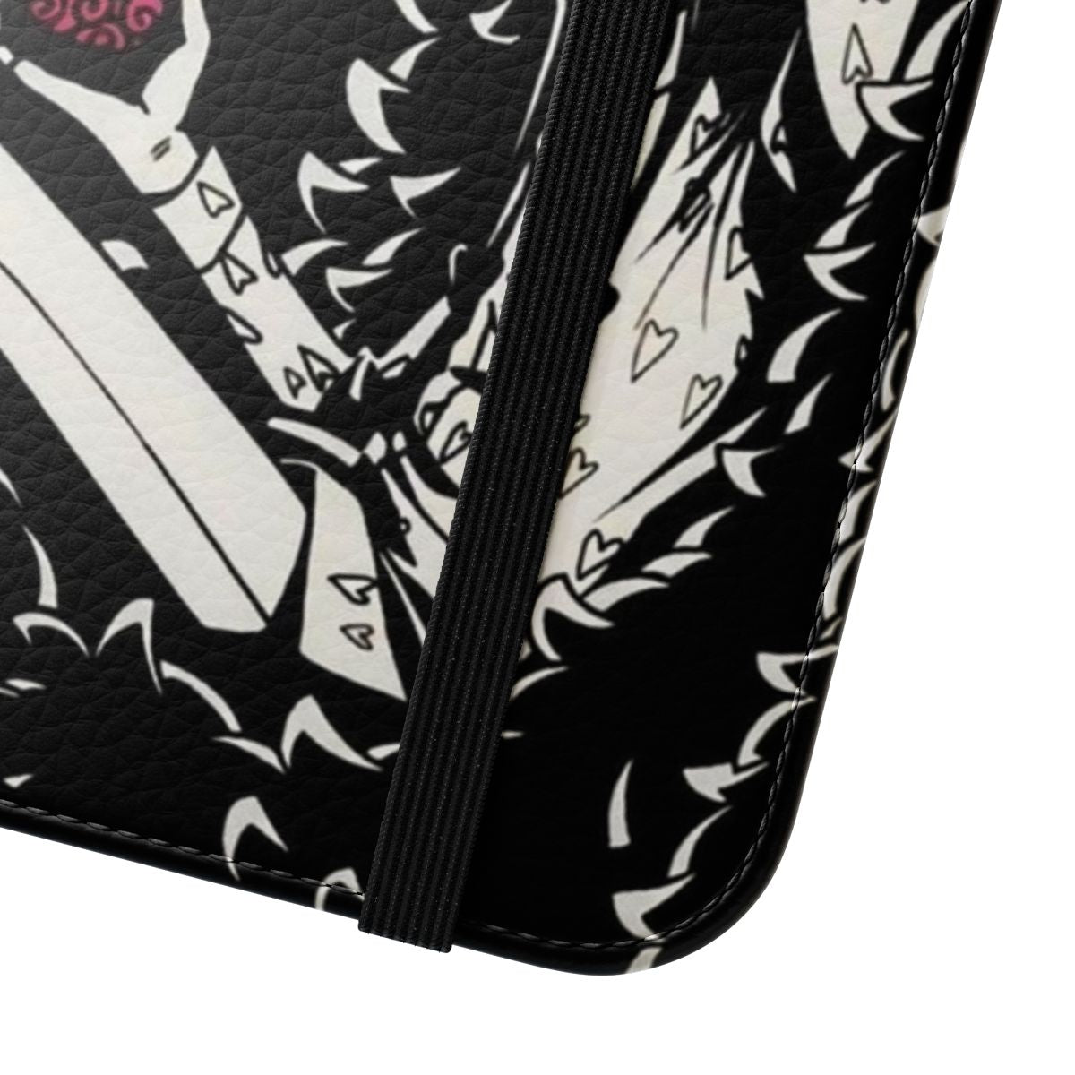 Flip cover phone case with One Piece Corazon anime character design - Close Up