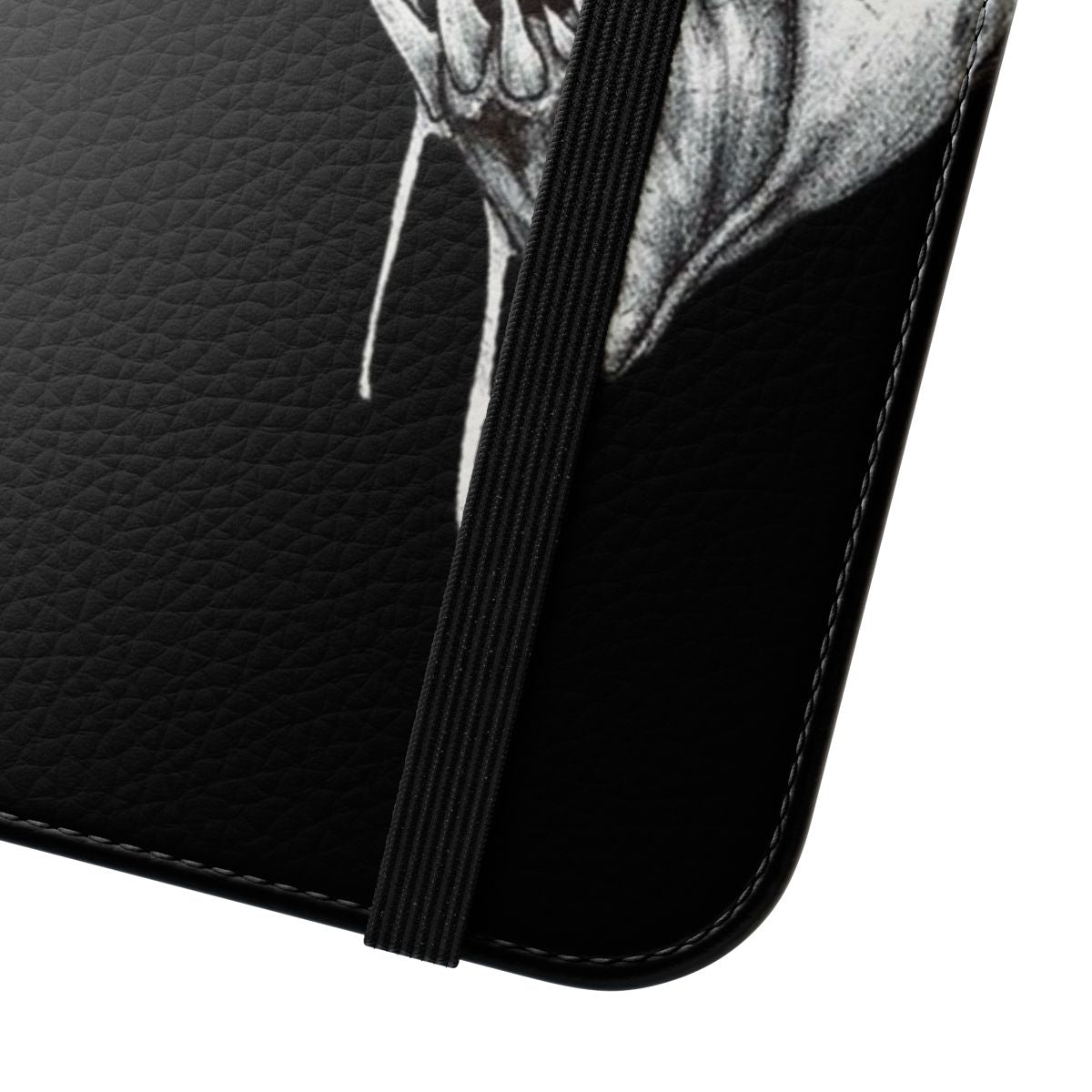 Spooky Grim Reaper Phone Case with Skull and Fangs - Close Up