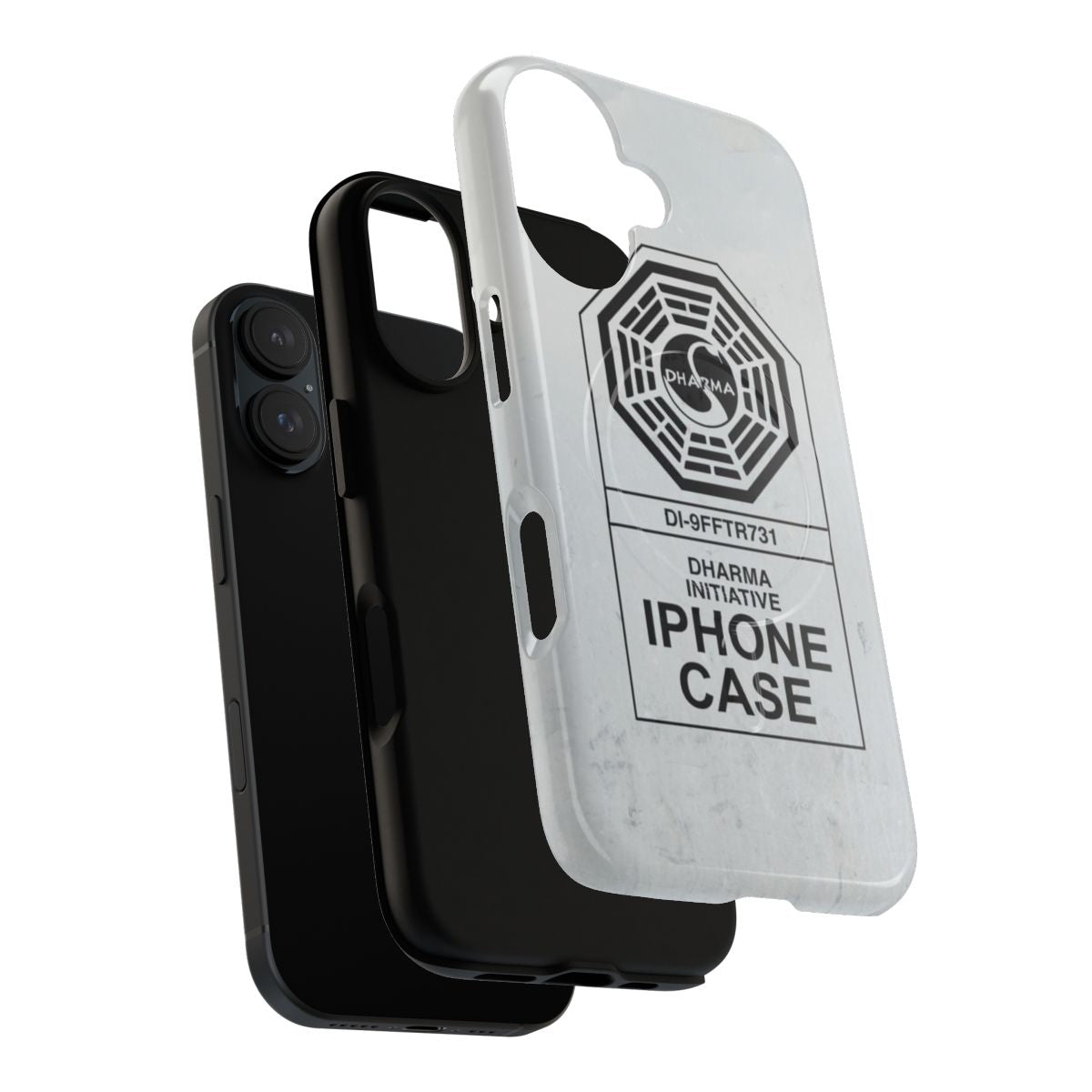 A Dharma Initiative-inspired grunge style phone case with a magnetic closure for protection. - Layers