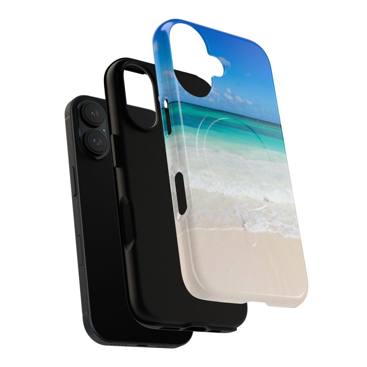 Coastal waves design on a magnetic protective phone case - Layers