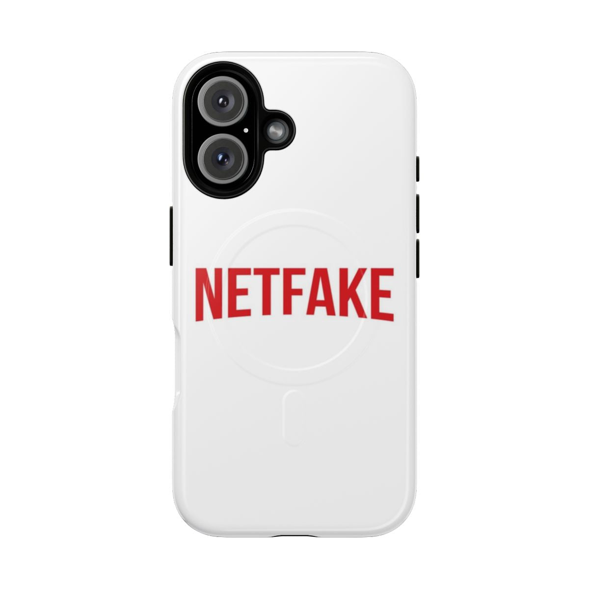 Tough magnetic phone case with a Netflix parody design featuring memes, jokes, and humor