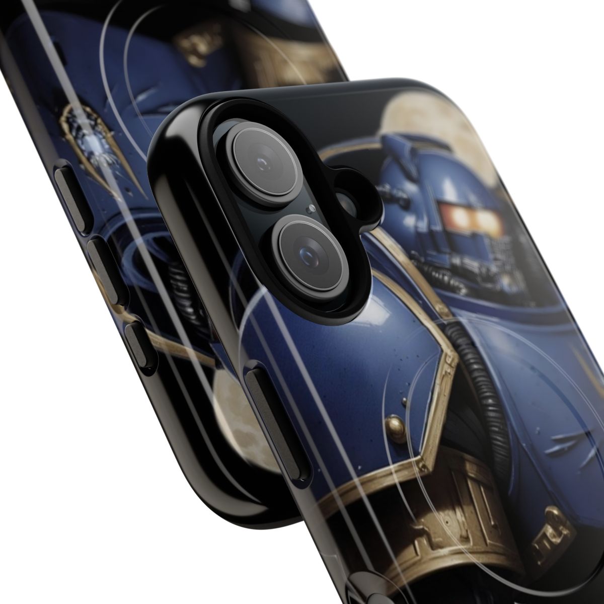 Futuristic space marine ultramarine-inspired magnetic tough phone case - Detail