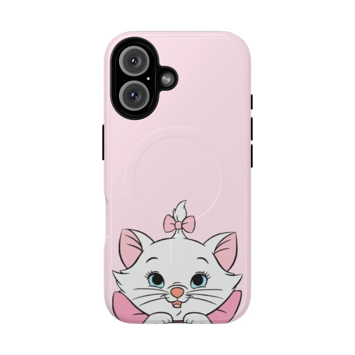 Stylish Magnetic Tough Case for iPhone with Pink Cat Motif